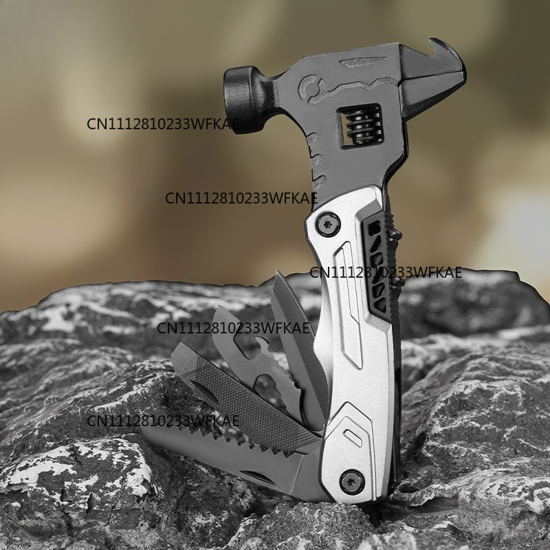 Multi Tool Plier - Multifunctionele outdoor-sleutelhamer-tang-gereedschapscombinatie, opvouwbare mes-tang, camping, draagbaar,
