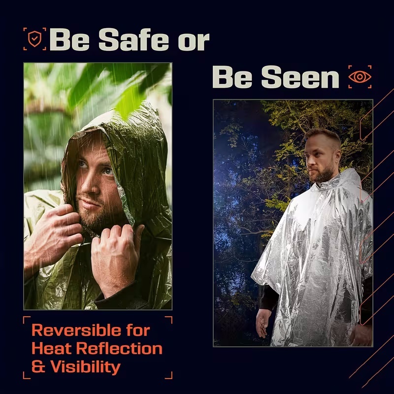 Draagbare noodponcho 4-delige  - Survival Blanket Reflective recensie en prijs